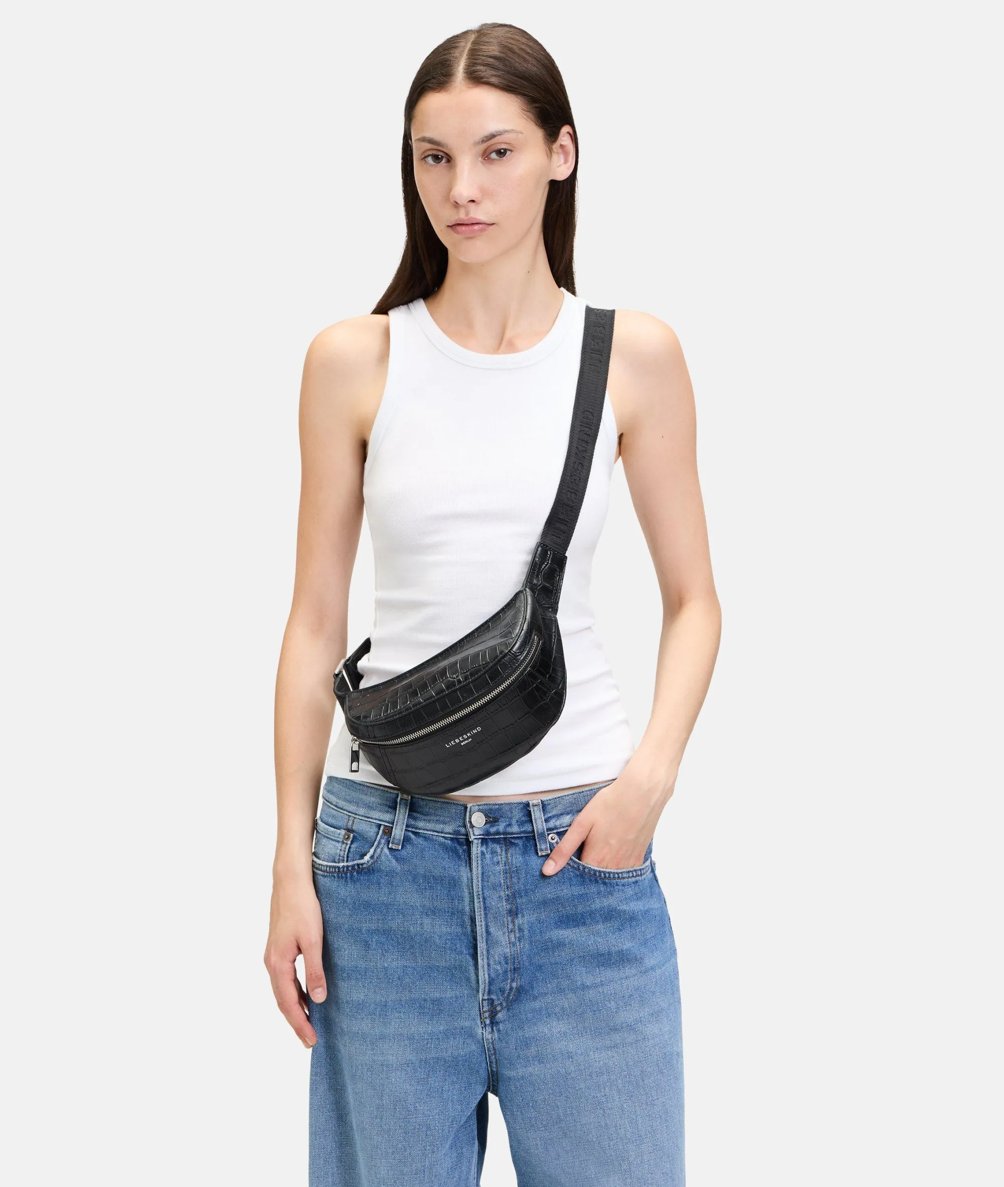 Hot LIEBESKIND BERLIN Kroko Chudy Belt-Bag S schwarz