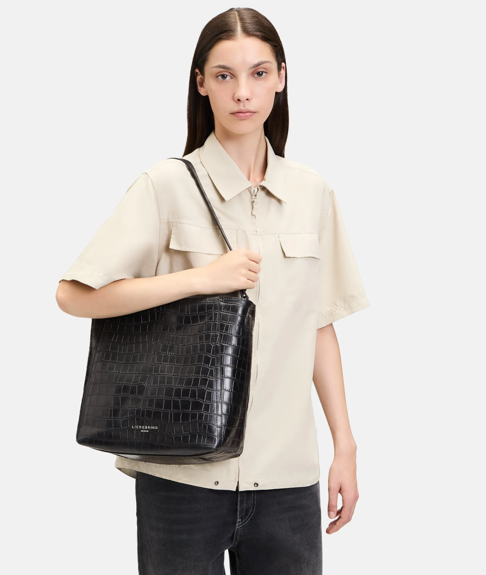 Outlet LIEBESKIND BERLIN Kroko Chudy Hobo M schwarz