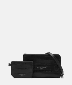 LIEBESKIND BERLIN  Kroko Lora Pouch schwarz