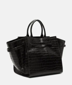 Sale LIEBESKIND BERLIN  Kroko Lora Satchel L schwarz