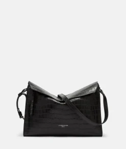 LIEBESKIND BERLIN  Kroko Lora Shoulder-Bag M schwarz