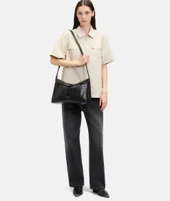 LIEBESKIND BERLIN  Kroko Lora Shoulder-Bag M schwarz