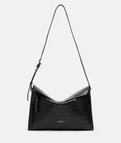 LIEBESKIND BERLIN Kroko Lora Shoulder-Bag M schwarz