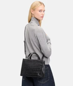 Hot LIEBESKIND BERLIN  Kroko Lou Satchel M schwarz