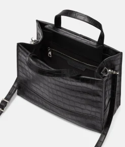 Hot LIEBESKIND BERLIN  Kroko Lou Satchel M schwarz