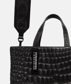 Outlet LIEBESKIND BERLIN  Kroko Paper Bag Tote M schwarz